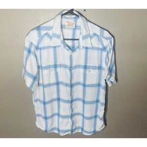 Lucky Brand Pearl Snap Shirt Men Large Pit To Pit 22 In Pockets Western Dress (d